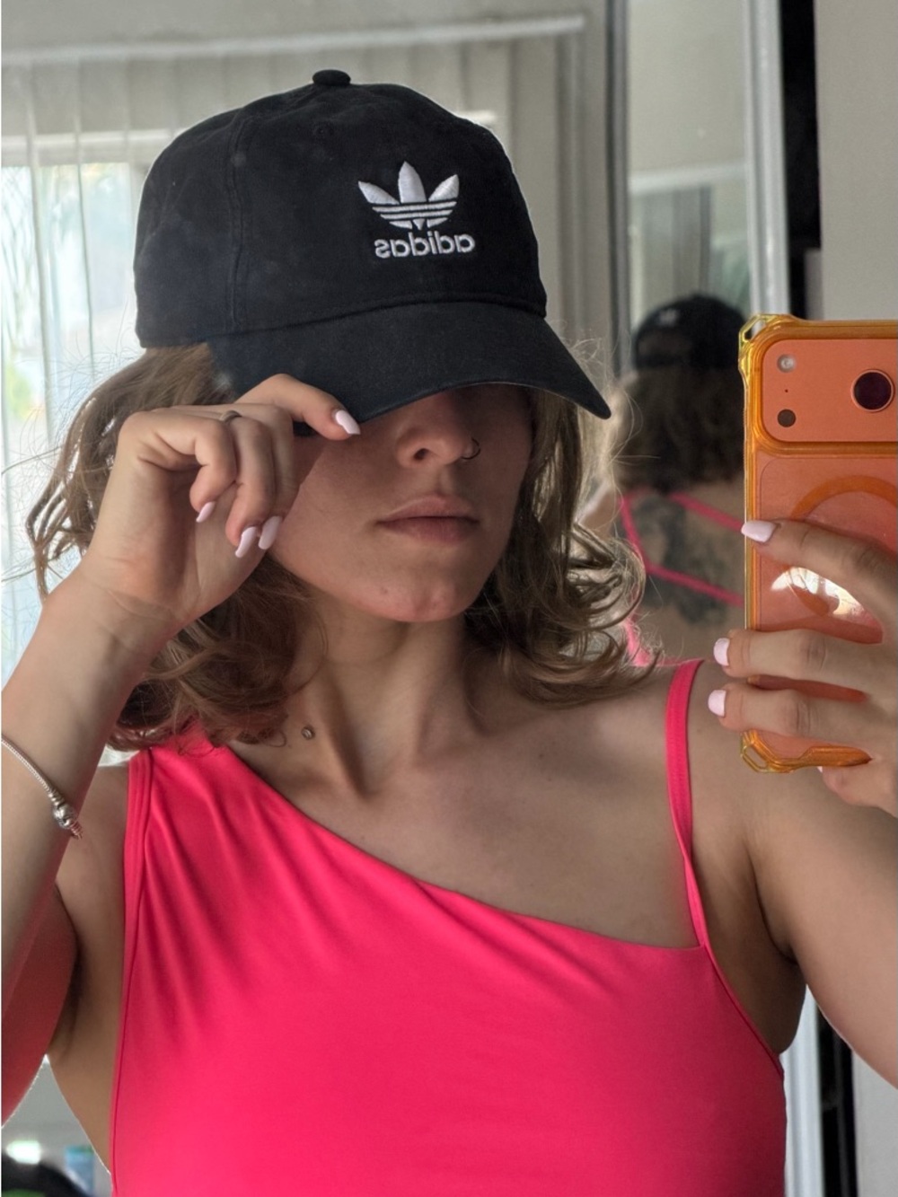 adidas Black Trefoil Embroidered Baseball Cap - Women's